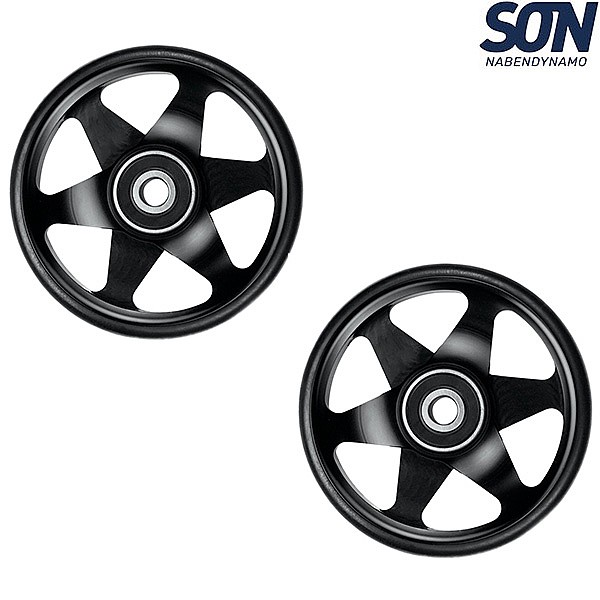 SON Easy Wheels 66 for Brompton black anodized, pair
