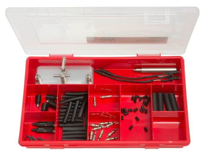 Box with assortment of coaxial connections