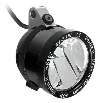 Edelux II upside down, switched, black, 140 cm cable, rear light connection