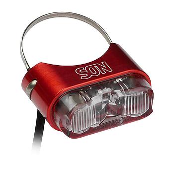 Rear light seatpost mount, DC 6 – 12 Volts, red / clear, for Ø 26 to 31.8 mm