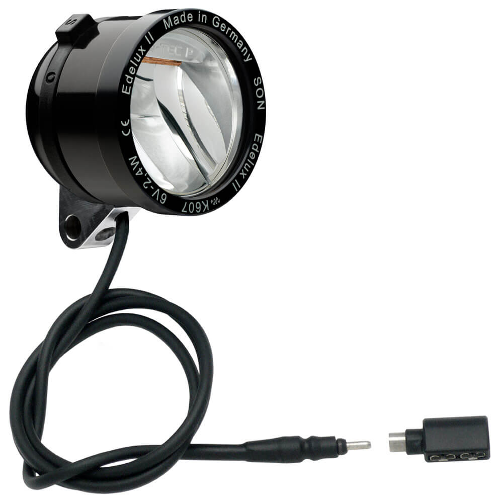 Edelux II, coaxial connector fitted, black anodized, 100 cm cable, Coaxial Adapter