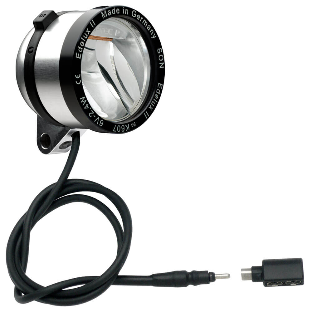 Edelux II, coaxial connector fitted, silver anodized, 100 cm cable, Coaxial Adapter