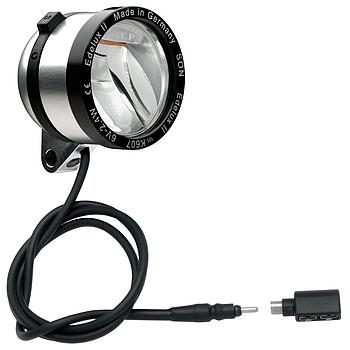 Edelux II, coaxial connector fitted, silver anodized, 100 cm cable, Coaxial Adapter